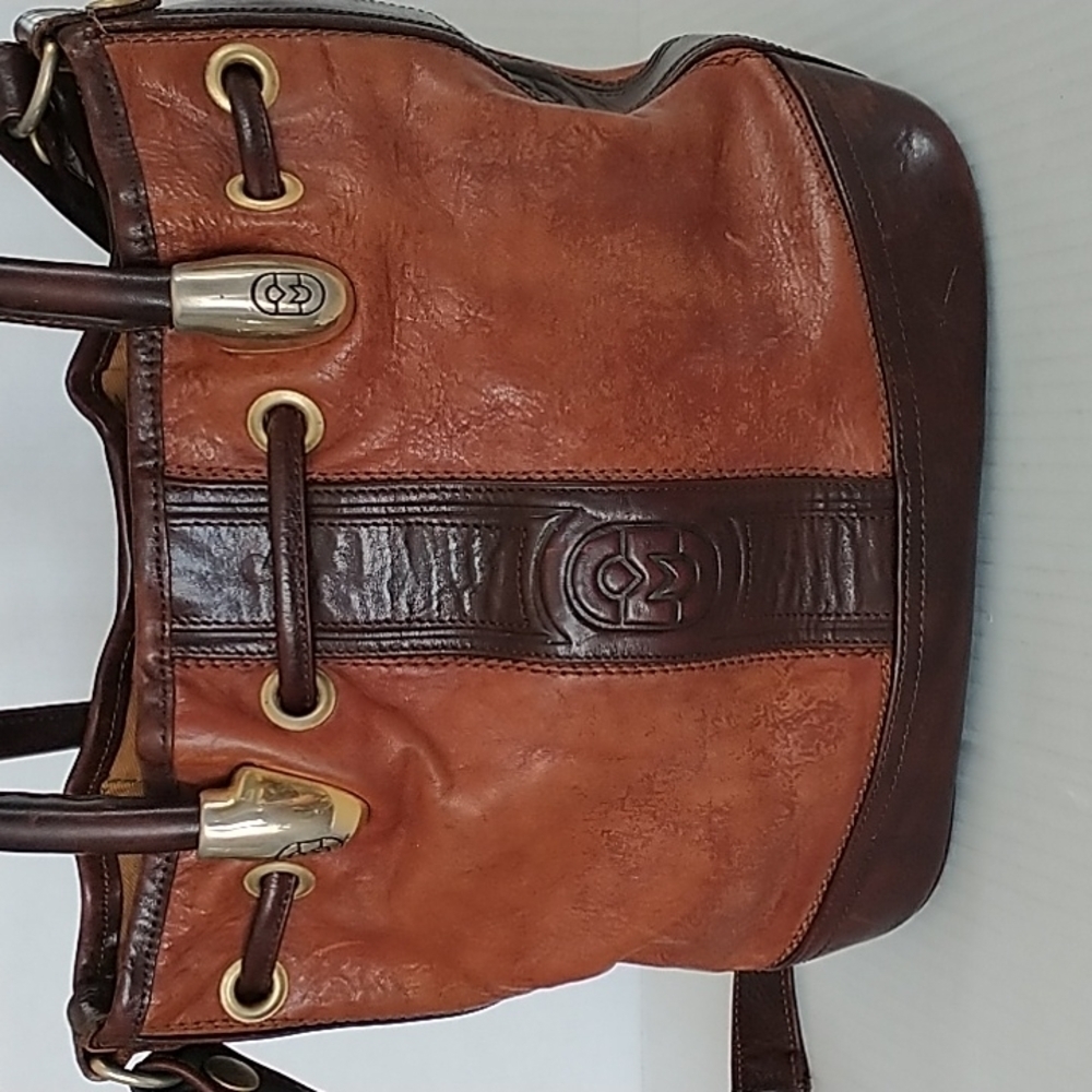 Marino Orlandi Italian Leather Vintage Bucket Bag Shoulder Tote Crossbody - Picture 5 of 16